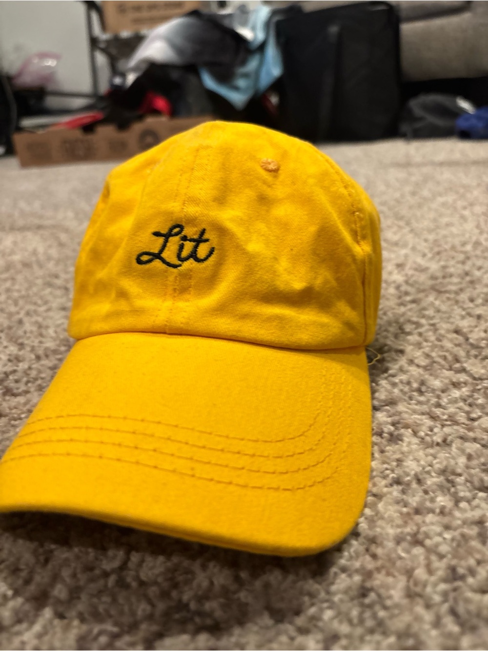 Kids Yellow 'Lit' Embroidered Baseball Cap